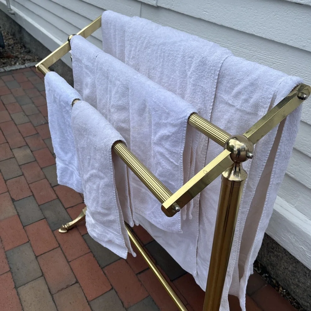 Ralph Lauren White Towels Set 8 Piece Bath + Hand Towel Wash Cloth, Used